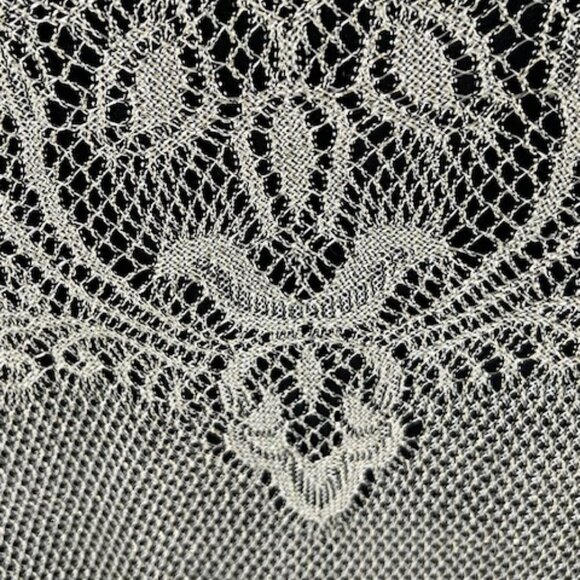 Onyx Nite Vintage Wendye Chaitin Silver Metallic Mesh Fringe Midi Dress & Duster - Picture 10 of 11